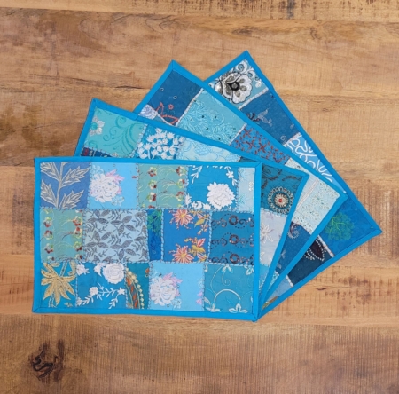 Platzset Patchwork blau