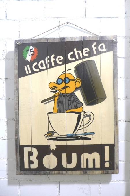 Bild / Werbeschild "Il caffè che fa Boum"