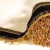 Traditionelle balinesische Bordüre schwarz-gelb