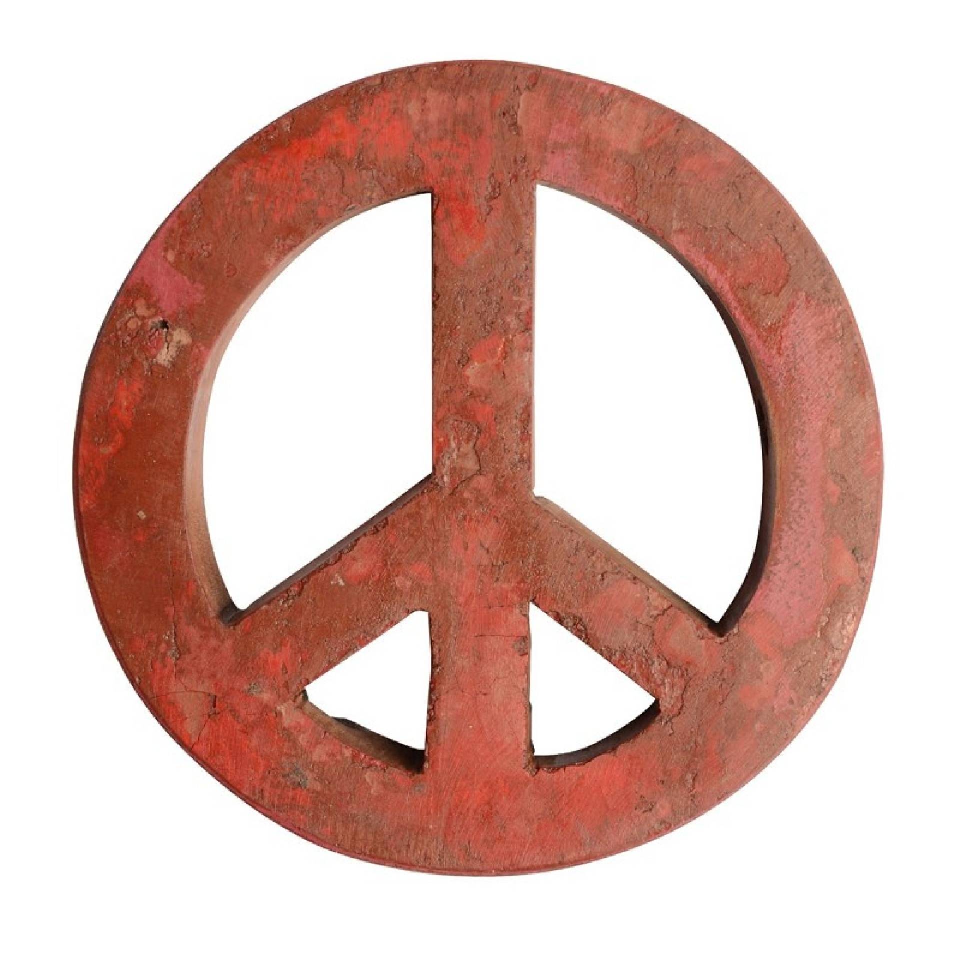 Peace-Zeichen aus Holz - 38 cm geflammt