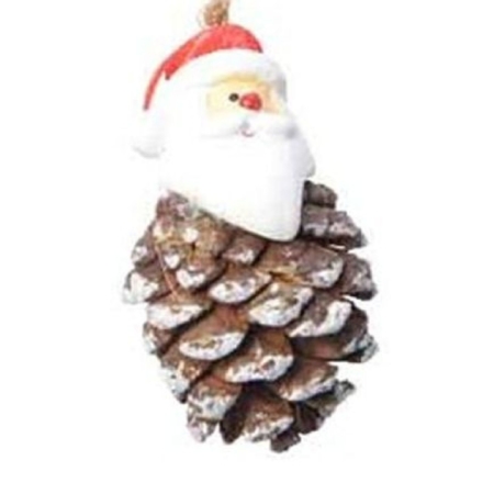 Baumhänger Weihnachtsmann auf Zapfen