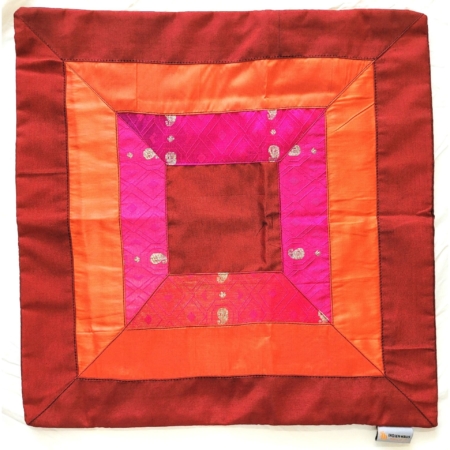 Sari-Kissenhülle Quadratstreifen 40x40 rot