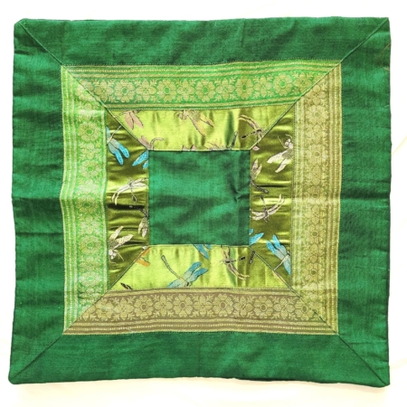 Sari-Kissenhülle Quadratstreifen 40x40 grün