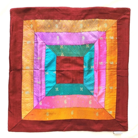 Sari-Kissenhülle Quadratstreifen 50x50 rot