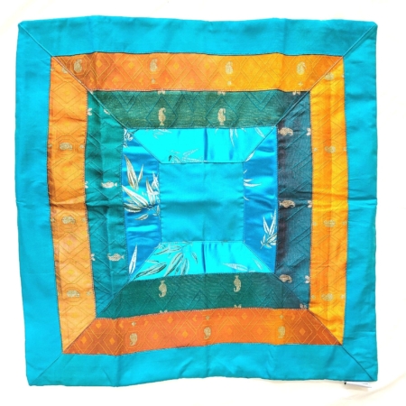 Sari-Kissenhülle Quadratstreifen 50x50 türkis