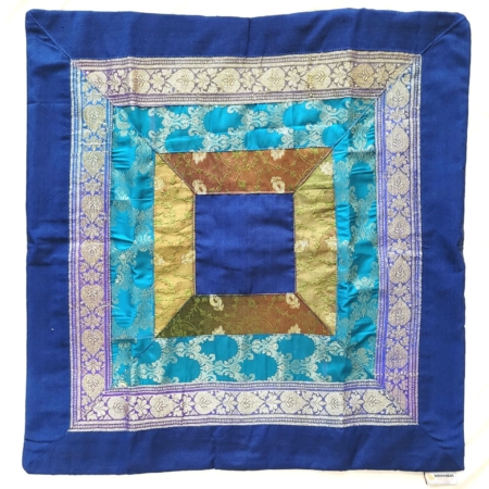 Sari-Kissenhülle Quadratstreifen 50x50 dunkelblau