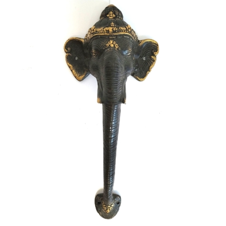Möbelgriff / Türgriff Ganesha / Elefant Messing-Antik