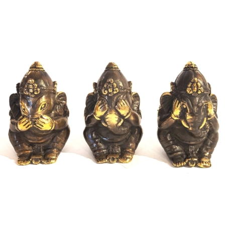 SET 3 Figuren Ganesha hört nichts-sieht nichts-sagt nichts