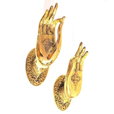 Möbelgriff / Türgriff Buddhahand Vitarka Mudra klein gold