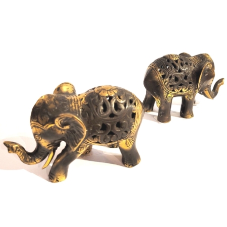Figur Elefant CUT-OUT klein Messing-antik