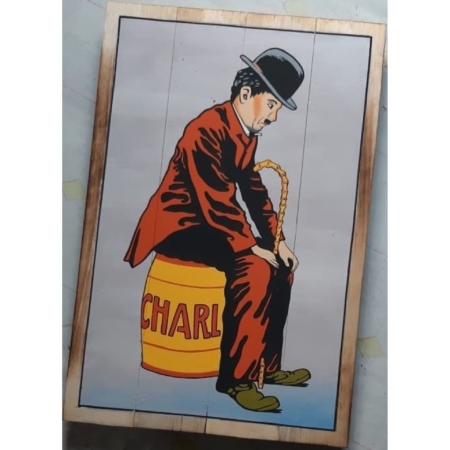 Werbeschild Charlie Chapli