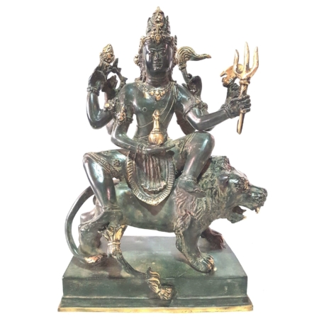 Figur ind. Gott Lord Shiva auf Löwen