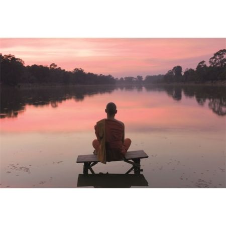Bild Buddhist Monk at sunset 120x80