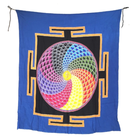 Wandbehang Shri Yantra mit OM-Zeichen im Lotus