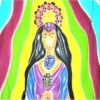 Wandbehang Chakren Lady mit Lotus