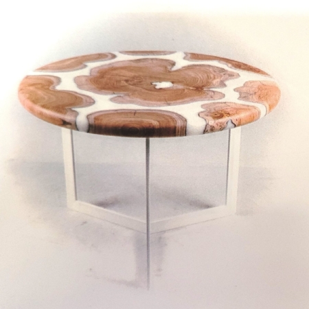 Wurzelholz Couchtisch White Solid Ø 75 cm