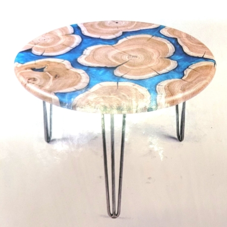 Wurzelholz Couchtisch Blue Pearl Ø 75 cm