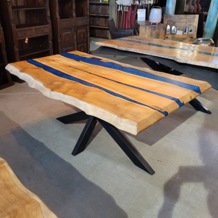 Wurzelholz Esstisch Blue Pearl 180x100-111