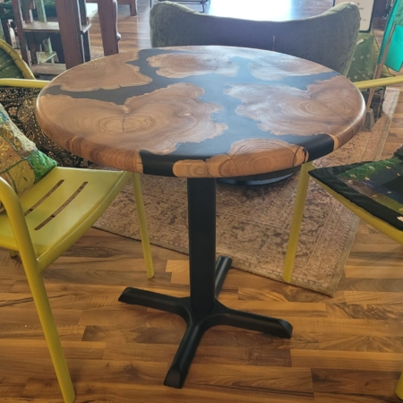 Wurzelholz Bistrotisch Black Solid Ø 75 cm