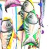 Flagge Windspiel Dekohänger Fisch klein diverse Farben