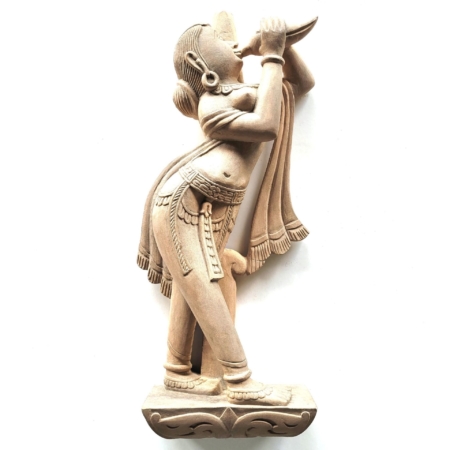 Unikat indische Figur Statue Muschelmusikantin