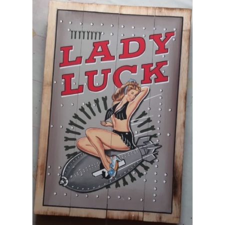 Werbeschild Lady Luck 60x80