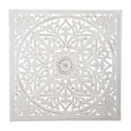 Wanddekoration Lotus-Mandala-Paneel weiß