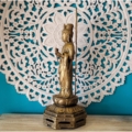 Messingfigur stehende Guanyin chinesischer Buddha