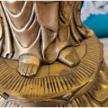 Messingfigur stehende Guanyin chinesischer Buddha