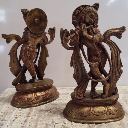 Messingfigur indischer Gott Lord Krishna