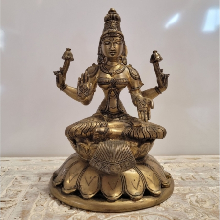 Messingfigur indische Göttin Lakshmi