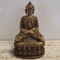 Messingfigur Buddha mit 3-Buddhagewand