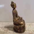 Messingfigur Buddha mit 3-Buddhagewand