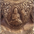 Messingfigur Buddha mit 3-Buddhagewand